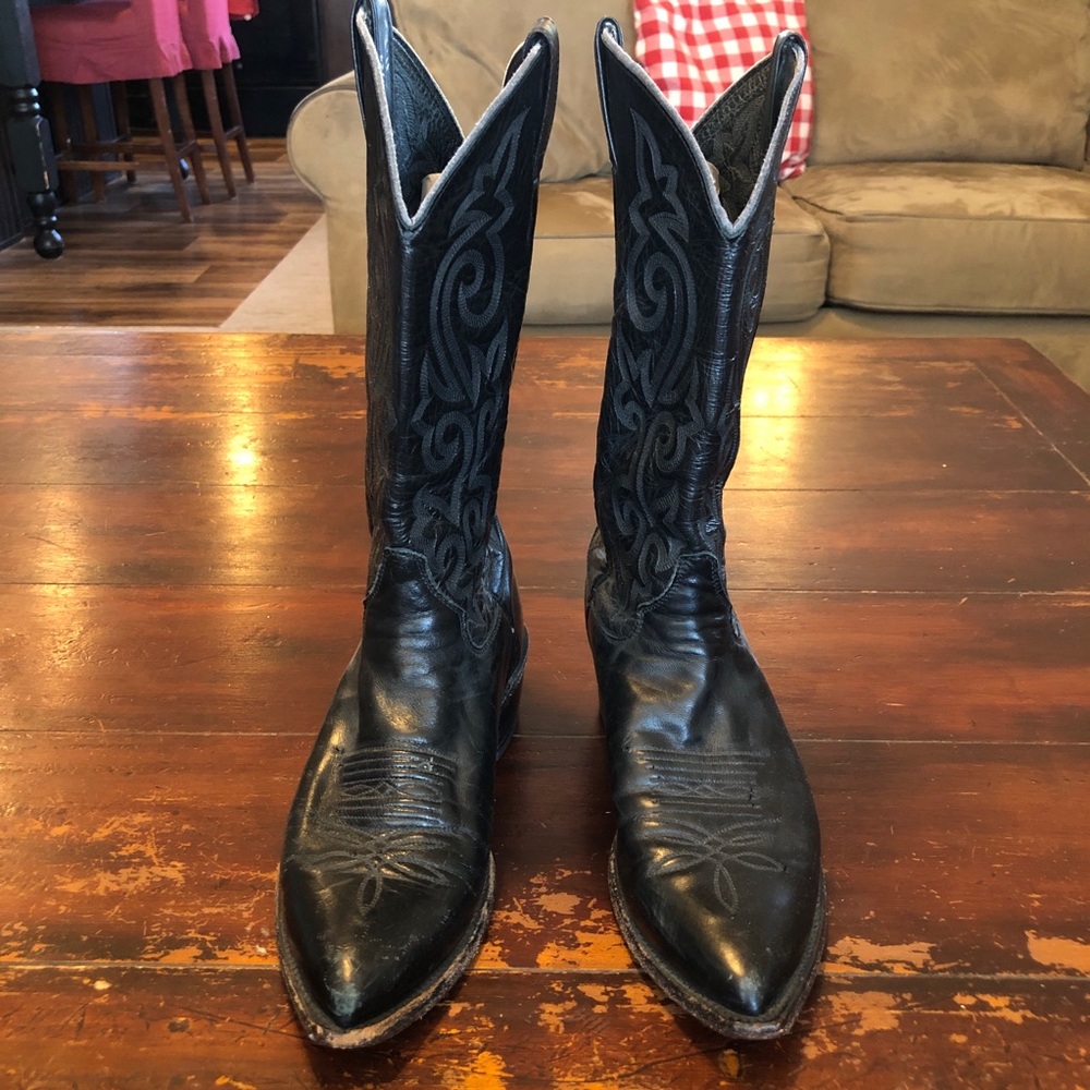 Men’s Justin Cowboy / Western Boots, Black, 7.5D - Picture 2 of 8